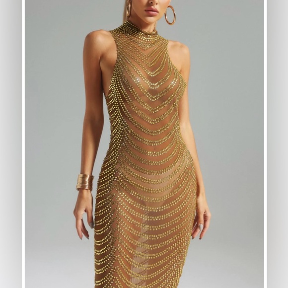 Diamanté mesh maxi dress - Picture 2 of 7